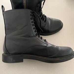 Matt & Nat Black Vegan Leather Combat Boots Size 8